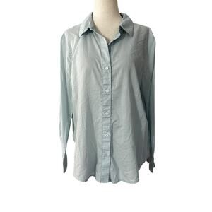 Nic and Zoe Blue Collared Women's Button Up Shirt Size Medium | 63-53